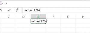 degree symbol excel 1